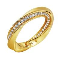 esprit gold plated silver cz twisted ring elrg91962b180