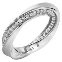 esprit silver cz twisted band ring elrg91962a180