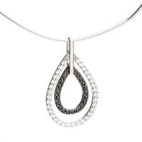 Esprit Silver CZ Black CZ Tear Drop Pendant Wire ELNL92235A420