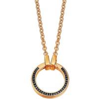 Esprit Rose Gold Plated Silver Black CZ Ring Pendant ELNL92249D800