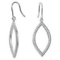 esprit silver cubic zirconia open ellipse drop earrings eser92276a000