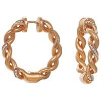 esprit rose gold plated silver twisted hoops esco90793b000