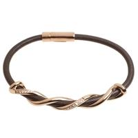 esprit rose gold plated cz twist bracelet esbr91287b170