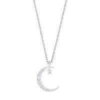 Estella Barlett Silver Crystal Moon Pendant