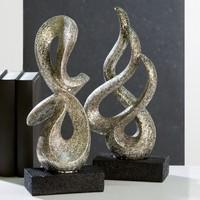 Eternity Sculpture In Antique Silver With White Base