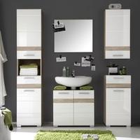 Eterno Bathroom Furniture Set In Oak And White High Gloss