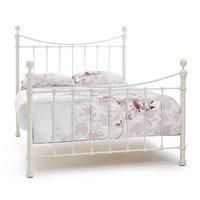 Ethan Metal Ivory Gloss Bedstead Kingsize