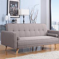 ethan upholstered sofa bed in light grey