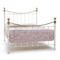 Ethan Metal Ivory Gloss Brass Bedstead Superking