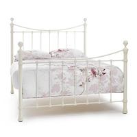 Ethan Metal Ivory Gloss Bedstead Double