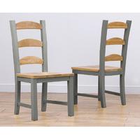 eton grey solid pine and ash dining chairs pair