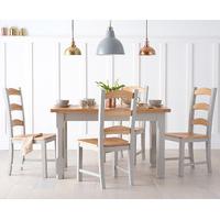 Eton 120cm Grey Solid Pine and Ash Kitchen Table with Eton Chairs