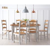 Eton Grey 150cm Solid Pine and Ash Kitchen Table with Chairs