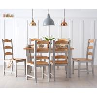 Eton Grey 130cm Solid Pine and Ash Kitchen Table with Eton Chairs
