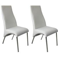 Eton White Faux Leather Dining Chair (Pair)