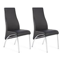 eton black faux leather dining chair pair