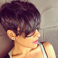 Ethereal High Quality Black Short Hair Human Hair Wig For Women