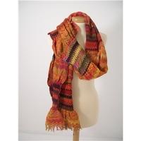 Ethnic Stripe Wool Mix Scarf