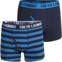 Etty (2 Pack) Striped Boxer Shorts Set in Swedish Blue / Navy  Tokyo Laundry