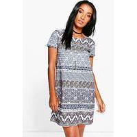 Ethnic Printed Shift Dress - multi