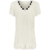 ethel frill necklace top cream