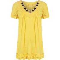 Ethel Frill Necklace Top - Yellow