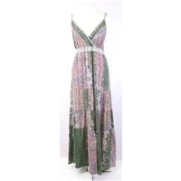 etta 32 inch chest green pink floral patterned sleeveless summer dress ...