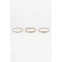 etched banded ring 3 pack gold
