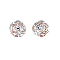 Eternal Rose Stud Earrings - Rose Gold Plated Accents