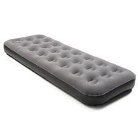 eurohike flocked airbed deluxe single with pump grey