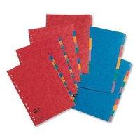 Europa Subject Dividers Pressboard 300 Micron Europunched 10-part A4 Assorted Pack 10