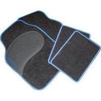 Eufab Diamond Carpet Car Mats 4 Parts Piece Set - Blue Trim