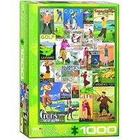 eurographics puzzle 1000pc golf vintage collage