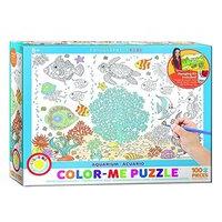 eurographics puzzle 100pc colour me 100 aquarium