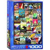 eurographics puzzle 1000pc travel usa vintage ads