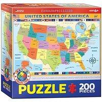 Eurographics Puzzle 200pc - Map Of The Us
