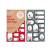 Eurowrap Christmas 104 Foil Stickers Gift Tags Book - Cute