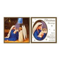 Eurowrap 12 Christmas Acetate Cards - Religious Crib Scene