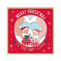 Eurowrap 19cm Christmas Singly Mini Boxed Cards - Cute One I Love