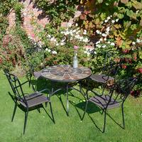 europa stone granada patio set with 4 verona chairs