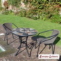 europa stone pompei bistro set with 2 san luca chairs