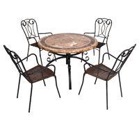 Europa Stone Monaco Dining Table with 4 Verona Chair Set