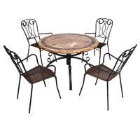 europa stone monaco dining table with 4 verona chair set