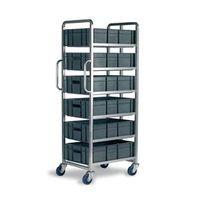 EURO CONTAINER TROLLEY WITH 6 X (600X400X170MM) EURO CONTAINERS - NOT BRAKED