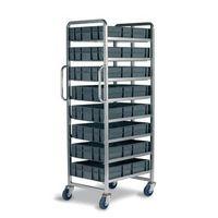 EURO CONTAINER TROLLEY WITH 8 X (600X400X120MM) EURO CONTAINERS - BRAKED