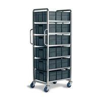 EURO CONTAINER TROLLEY WITH 6 X (600X400X200MM) EURO CONTAINERS - BRAKED