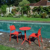 Europa Leisure Nardi Step Standard with 2 Bistro Chairs, Red