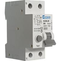 europa components eublm20b30 double pole rcbo 6ka 30ma b curve 20a