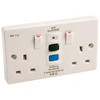 europa components rcd13ass 13a double switch socket rcd plastic