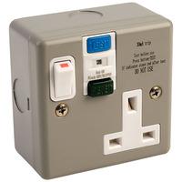 europa components rcd13amc1gs 13a single switch socket rcd metal clad